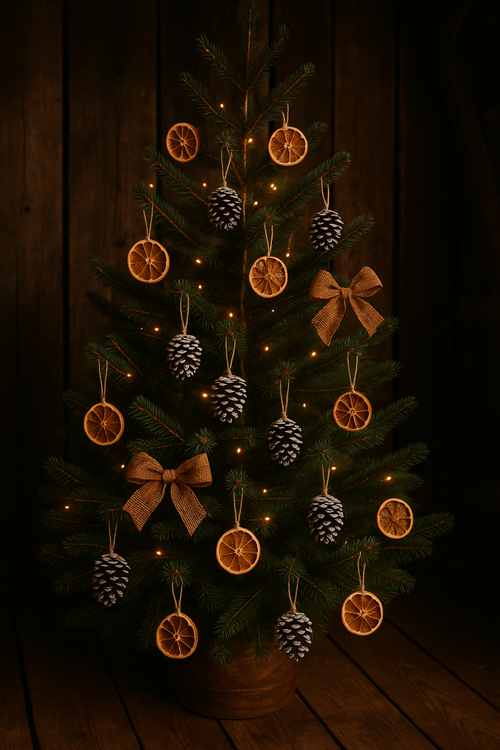 Zawieszki świąteczne – szyszki sosny bielone, komplet 6 szt. | Kolekcja GrandDeco