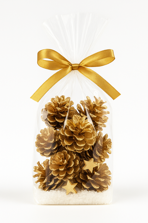 Pine cone, golden 12 pcs/ pkg