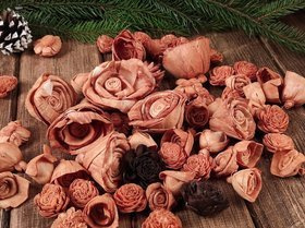 Kwiaty na Wielkanoc Suszone kwiaty na stroik, wianek, potpourri, palmę wielkanocną 60 szt./op - naturalnu brązy