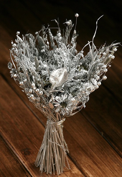 Christmas Bouquet, silver, ca. 30 cm