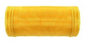 Organza trimmed, width 12 cm, long 9 m (dark yellow)