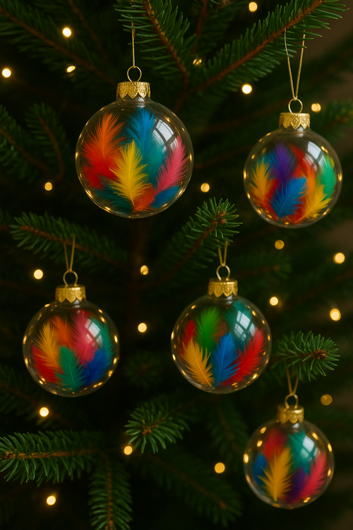 Feathers in box - dark pink