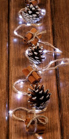 Waldgirlande aus Zapfen 200 cm