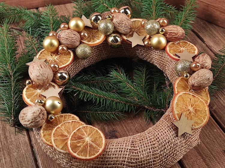 CHRISTMAS DIY garland headdress DIY candle GOLD