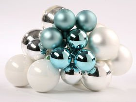 Glass balls on wire, 20- 30 mm, bunch of 18 pcs