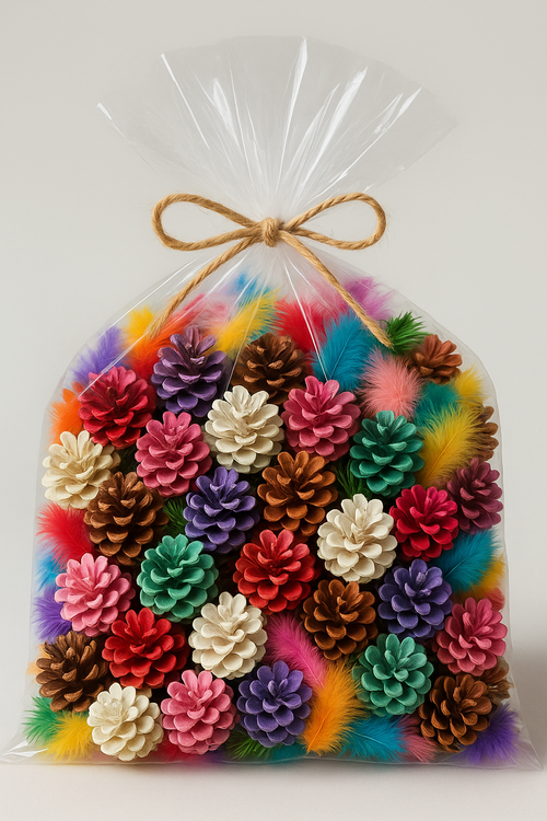 Handmade Christmas decorations - White Christmas tree flowers - 30 pcs / pack