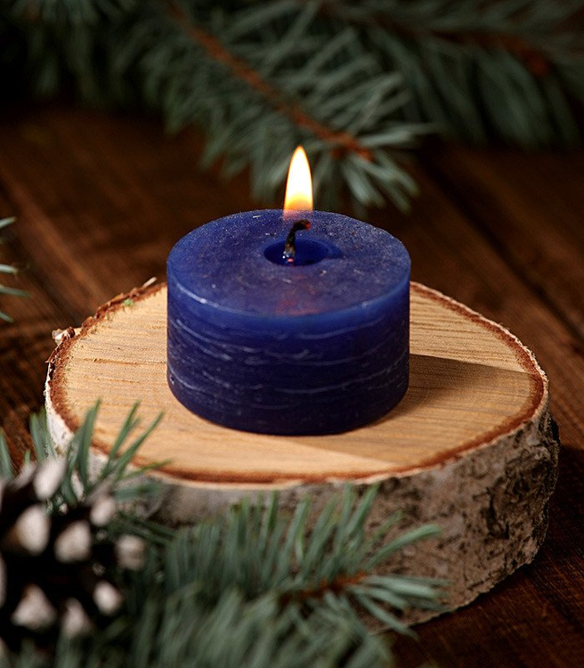 Set von 3 Kerzen mit 3 Birkenbasen - Duft des sonnigen Lavendels