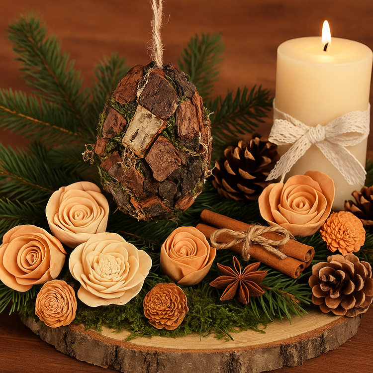 Gehänge aus Baumrinde, 16 cm