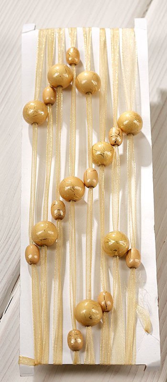Garland 180 cm - 38 gold and cream pearls