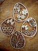 Wooden Easter eggs wz. 2. Christmas spring pendants 80 mm / 4 pcs.