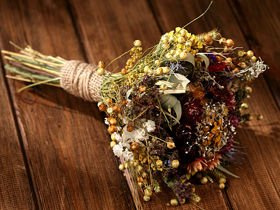 Bunch of dry smelling herbs, natural product, ca. 30 cm