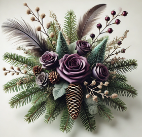 Wreath 35-40 cm purpkle
