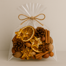 Acrylic orange open stars ca. 16 pcs - 50 g, 3 cm