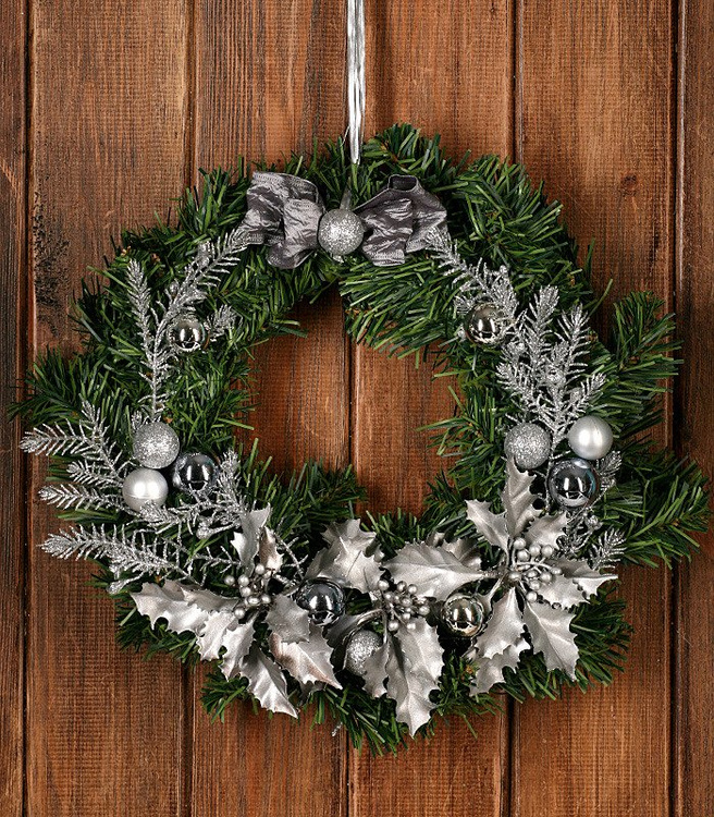 Christmas Wreath Silvered Green ca. 30 cm