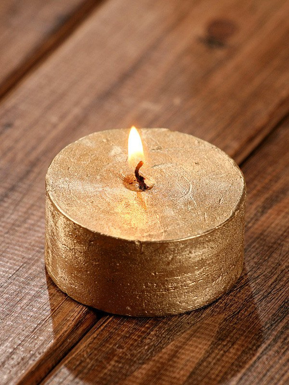 Rustikale Kerze Zylinder golden
