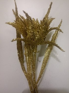EXOTIC BRACELET WITH GLACES flower branch artificial leaf GOLD 28 cm