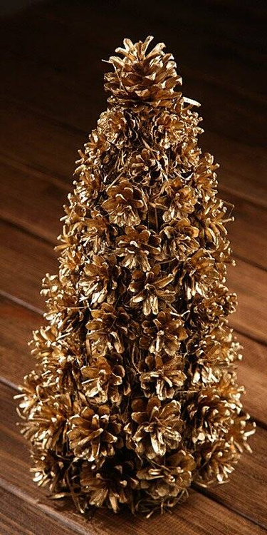 Pine cone, golden 12 pcs/ pkg