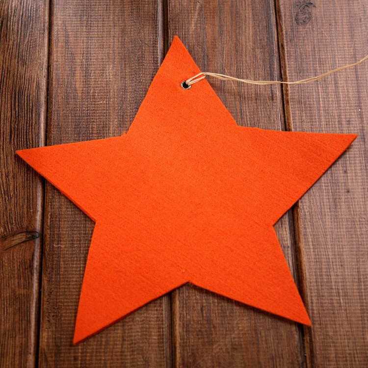 Zawieszka gwiazda filcowa pomarańczowa 20 - 25 cm