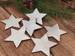 Ozdoby świąteczne drewniane,Gwiazdy drewniane  SREBRO  6 cm-6 szt CENA ZA OPAKOWANIE